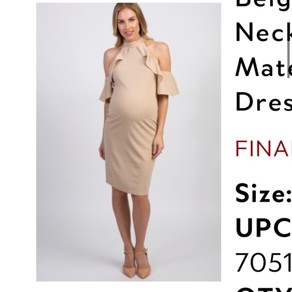 Cream maternity knee length dress